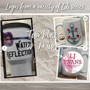Tumblers and mugs with LJ series logos