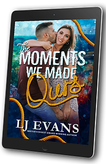 The Moments We Made Ours ebook cover with couple hugging and holding hands