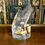 Thumbnail: Large vintage lucite paperweight with ducks scene