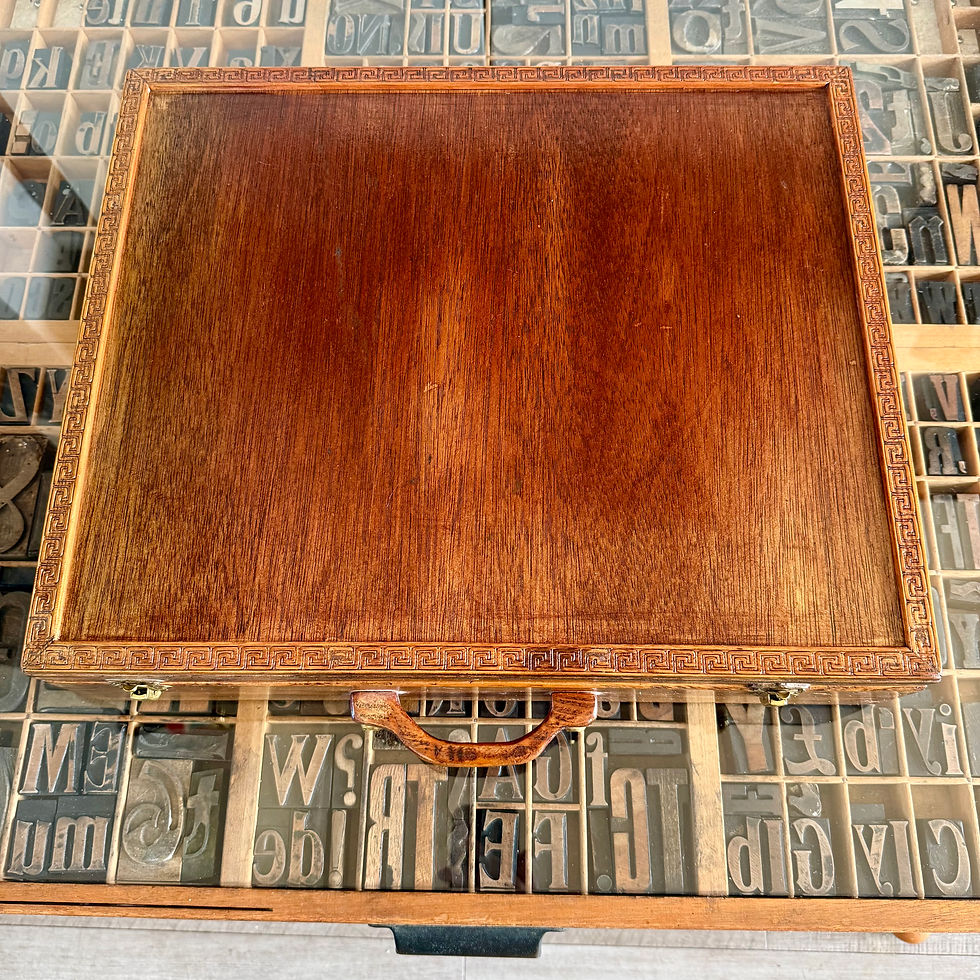 Thumbnail: Vintage wooden suitcase with 13 compartments 