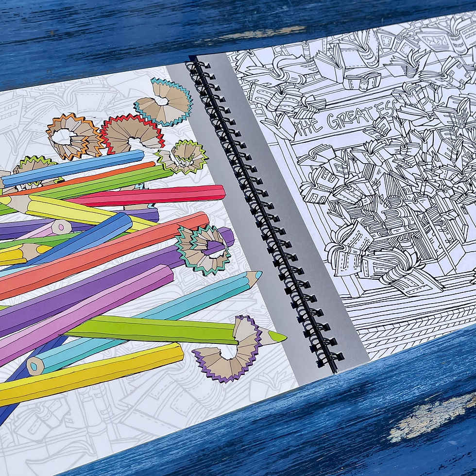 Thumbnail: 10 ‘HIGH STREET’ theme A4 adult colouring book 