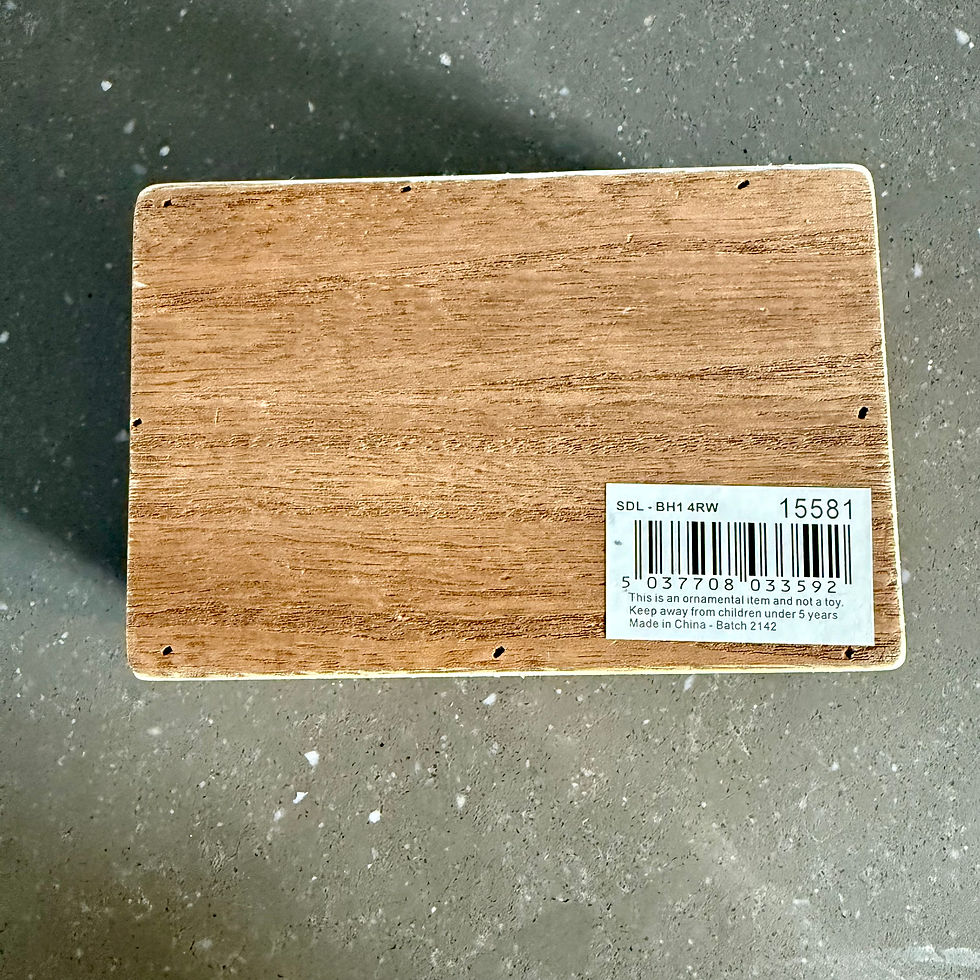 Thumbnail: Small vintage wooden box with puffin print