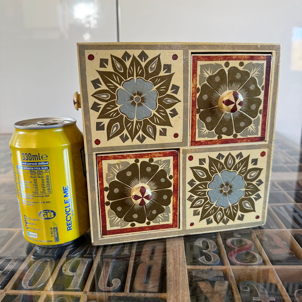Thumbnail: Unusual Indian style storage cube with 8 drawers