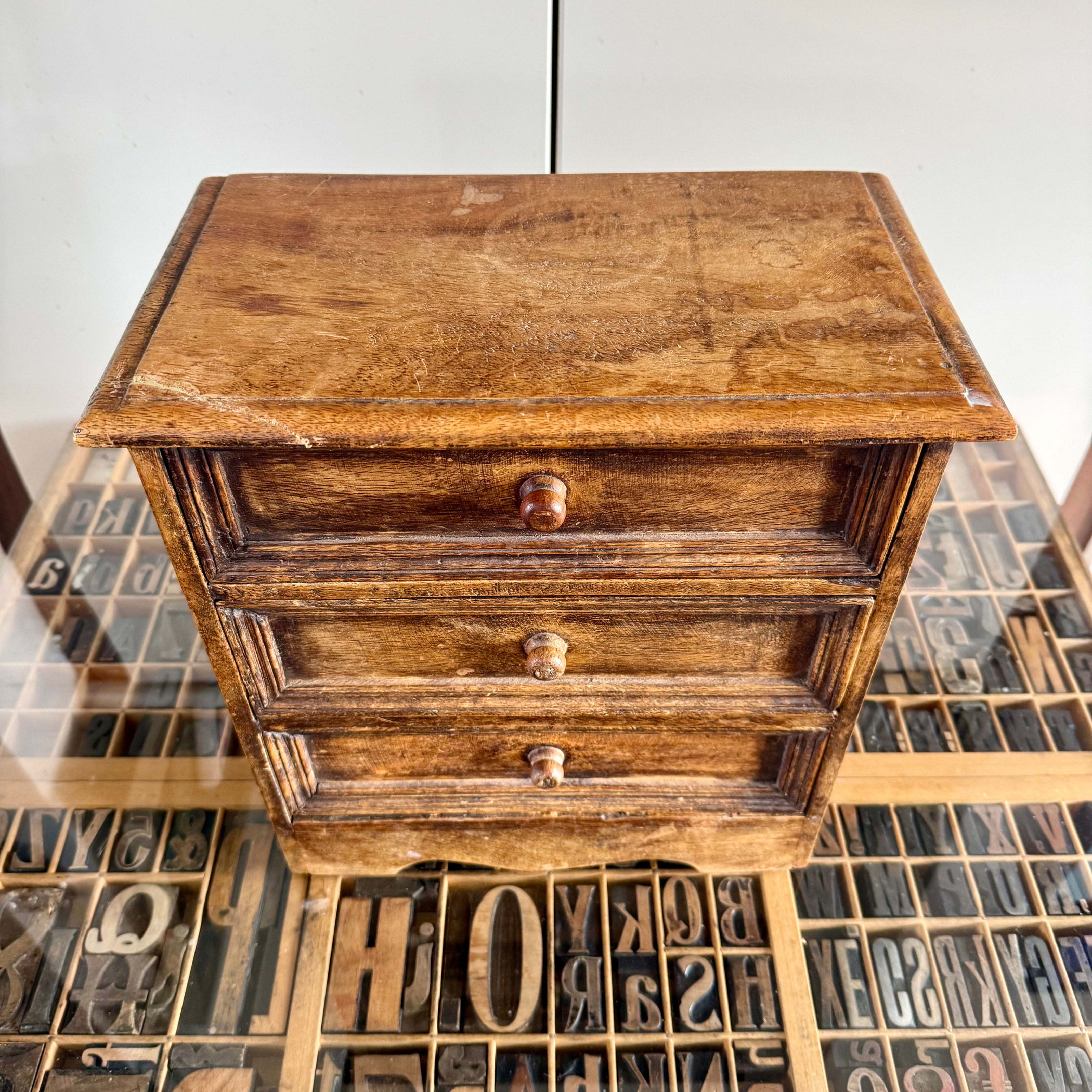 Vintage apprentice piece chest of drawers