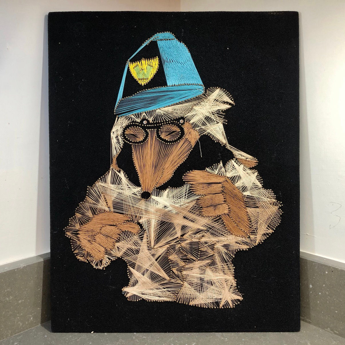 Vintage Wellington Womble handmade pin string art