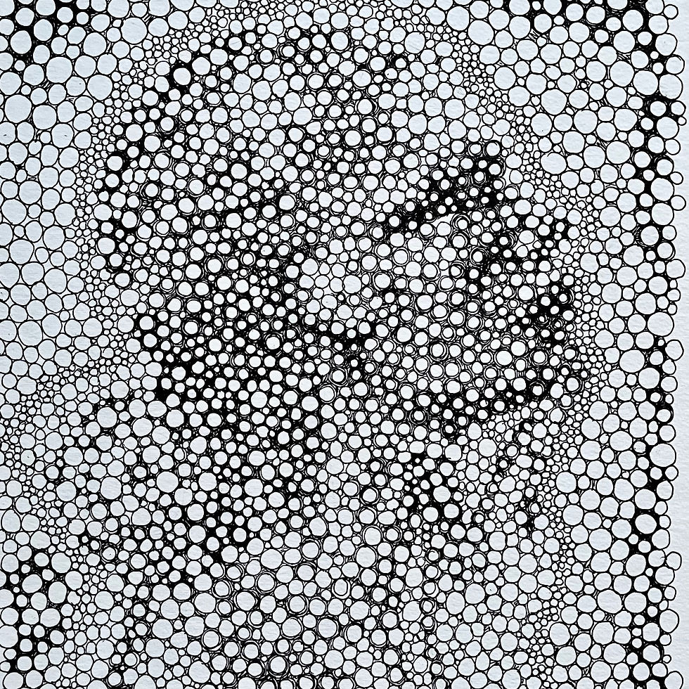 Thumbnail: Original ink graphic doodle. Portrait in circles