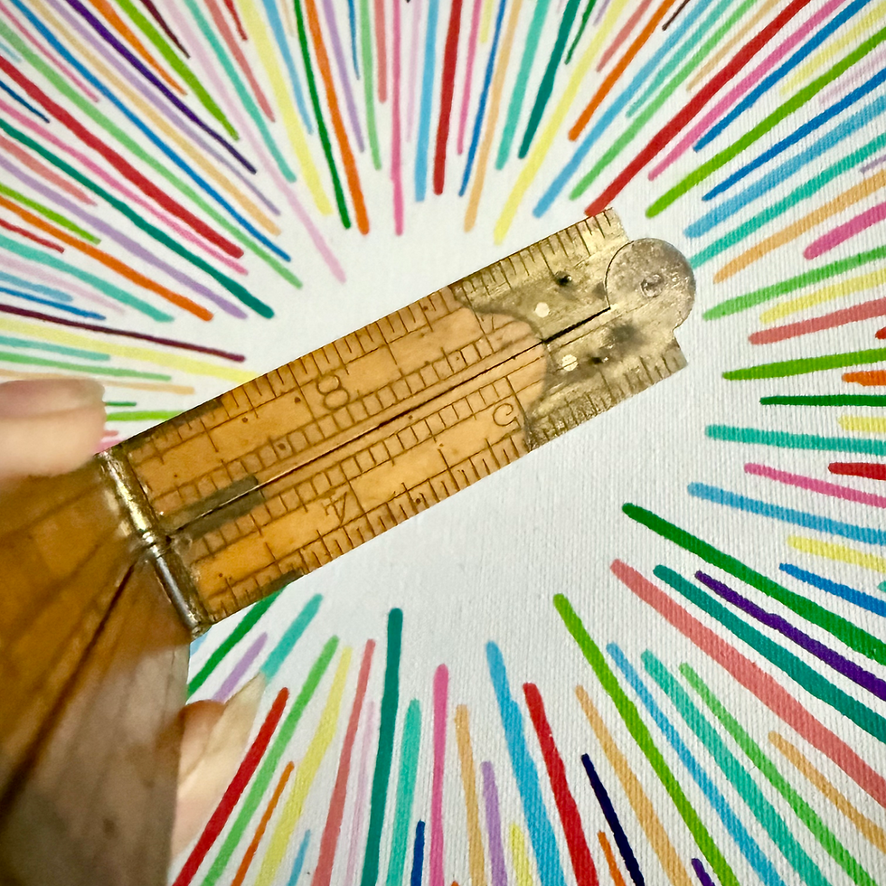 Thumbnail: Vintage 12” folding Lufkin boxwood ruler