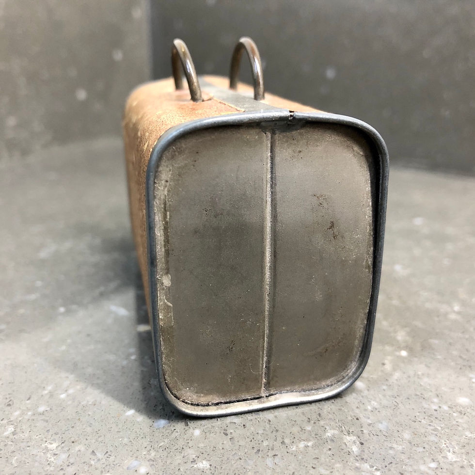 Thumbnail: ANTIQUE MINIATURE SUITCASE MONEY TIN
