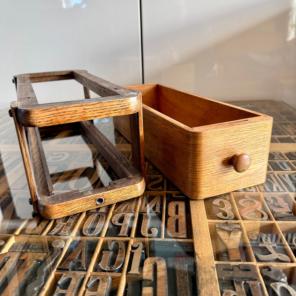 Thumbnail: Vintage oak sewing machine table treadle, drawer