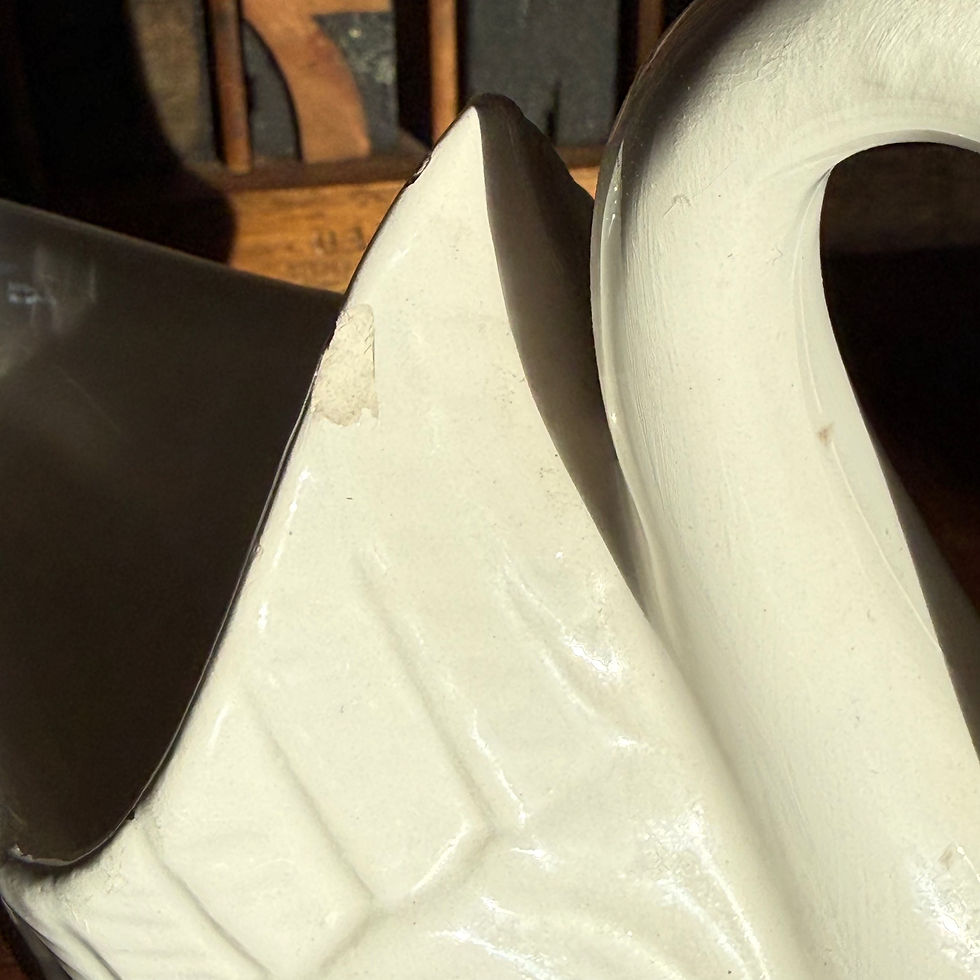 Thumbnail: Small vintage swan planter. Has chips