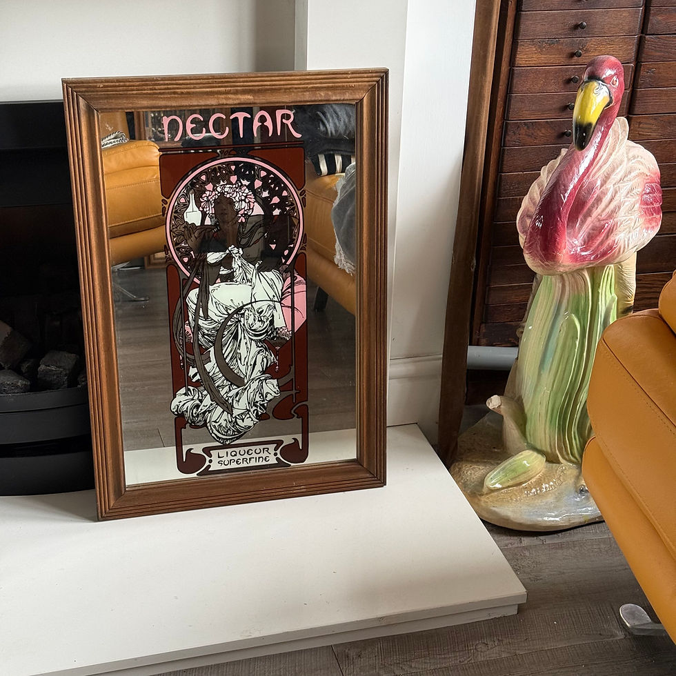 Thumbnail: Vintage Mucha style art nouveau advertising mirror 