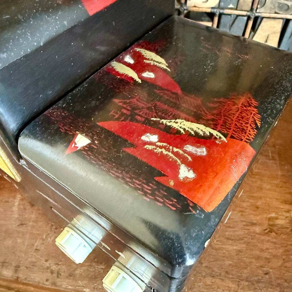 Thumbnail: Vintage Japanese music box, tv shaped with dancing couple