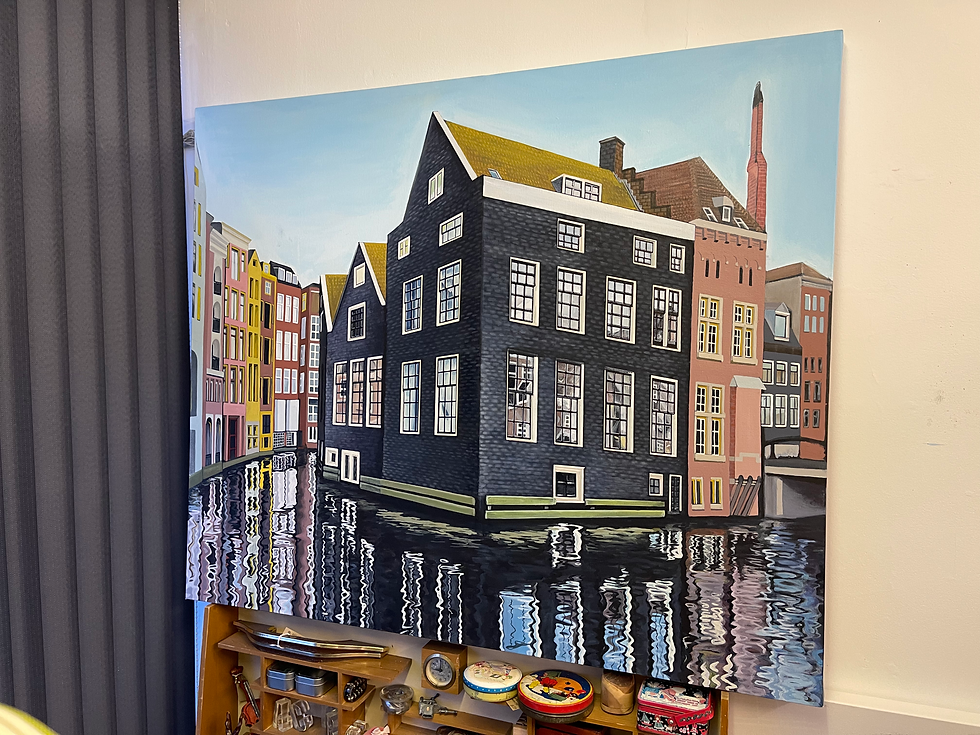 Thumbnail: Amsterdam. Large original acrylic painting on box canvas