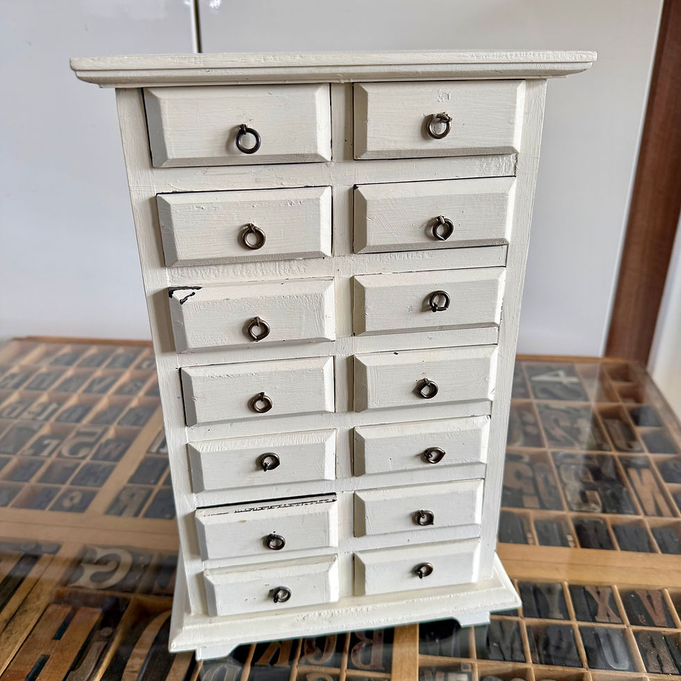 Thumbnail: Vintage 14 drawer apothecary cabinet 