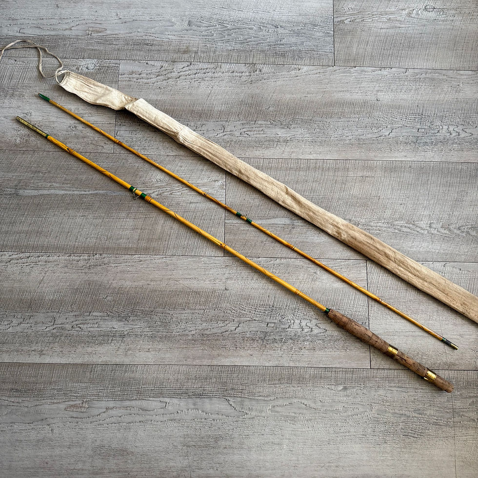 Thumbnail: Vintage 2 piece bamboo fishing rod