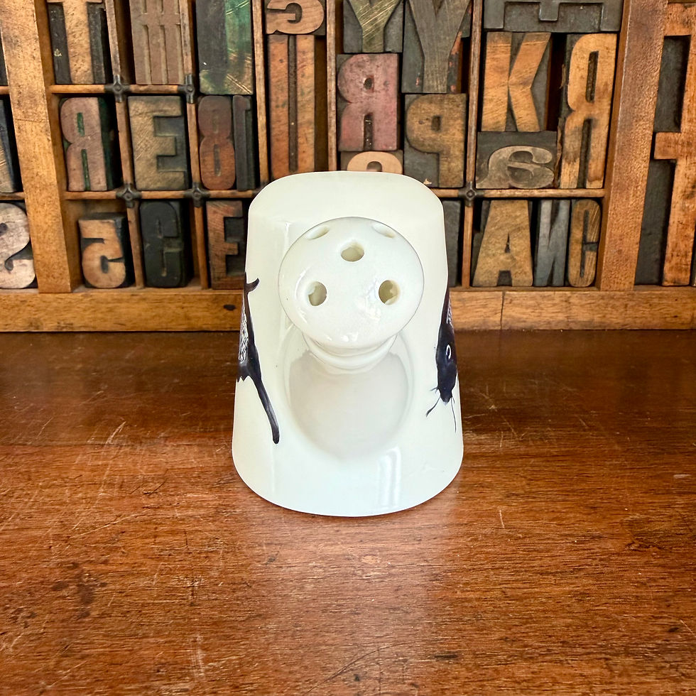 Thumbnail: Small white ceramic jug with koi carp 