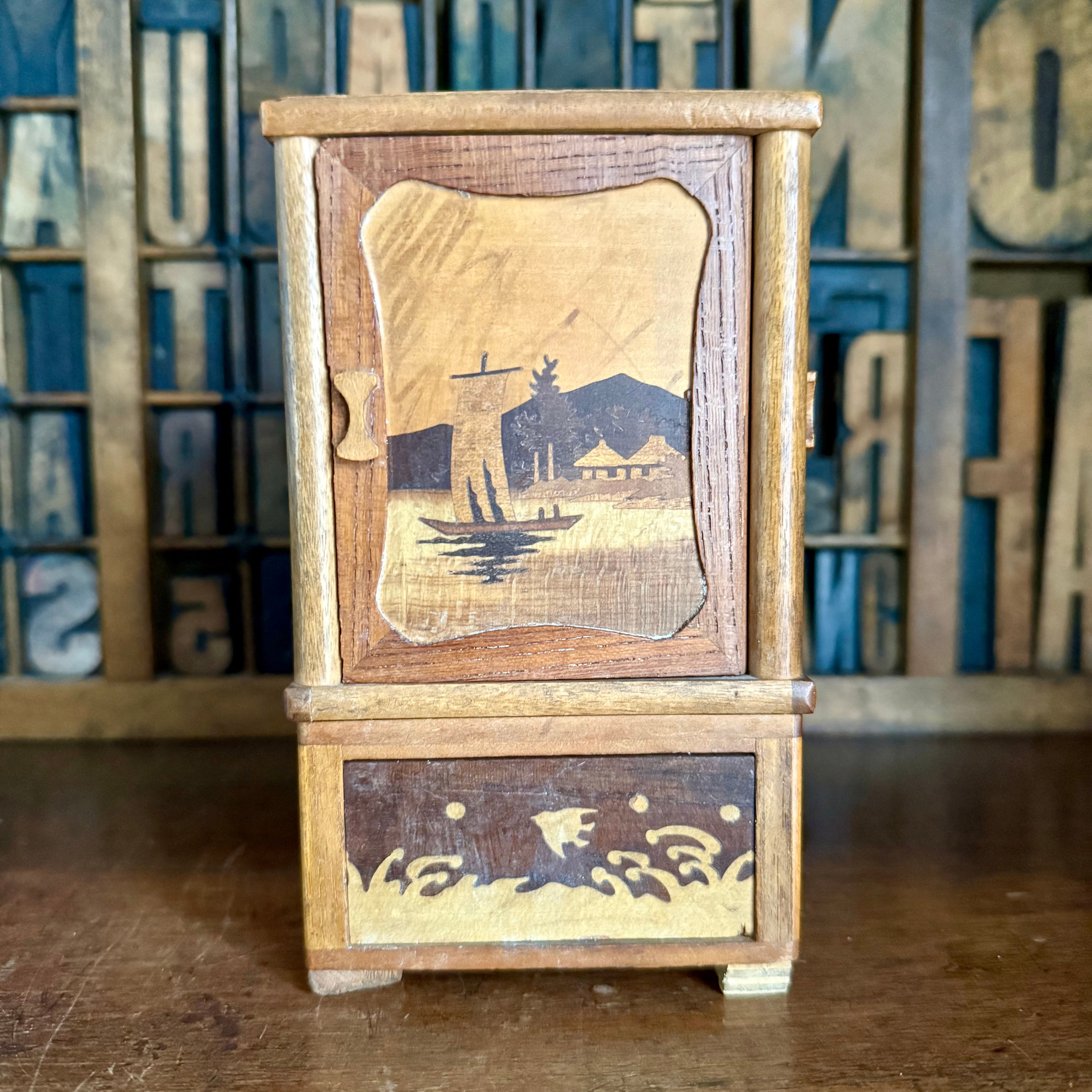 Vintage Japanese marquetry box