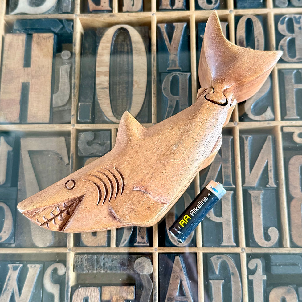 Thumbnail: Vintage novelty puzzle box shaped like a shark