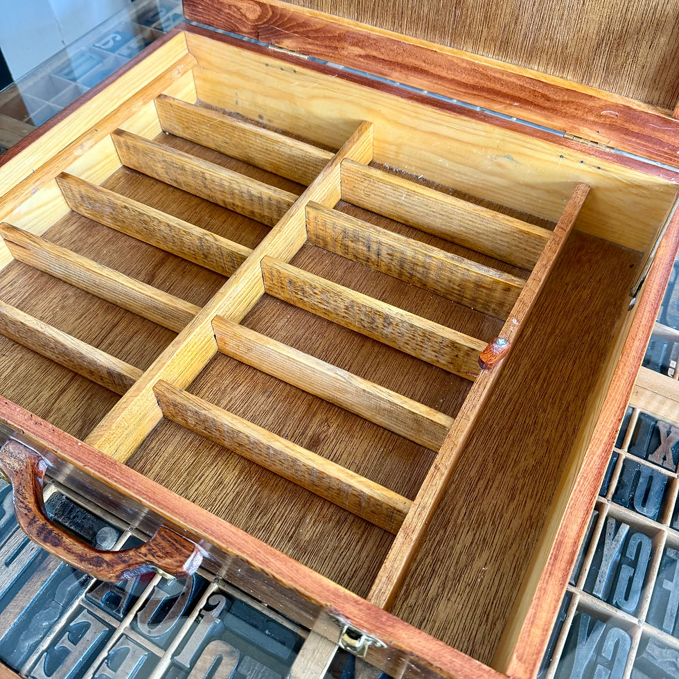 Thumbnail: Vintage wooden suitcase with 13 compartments 