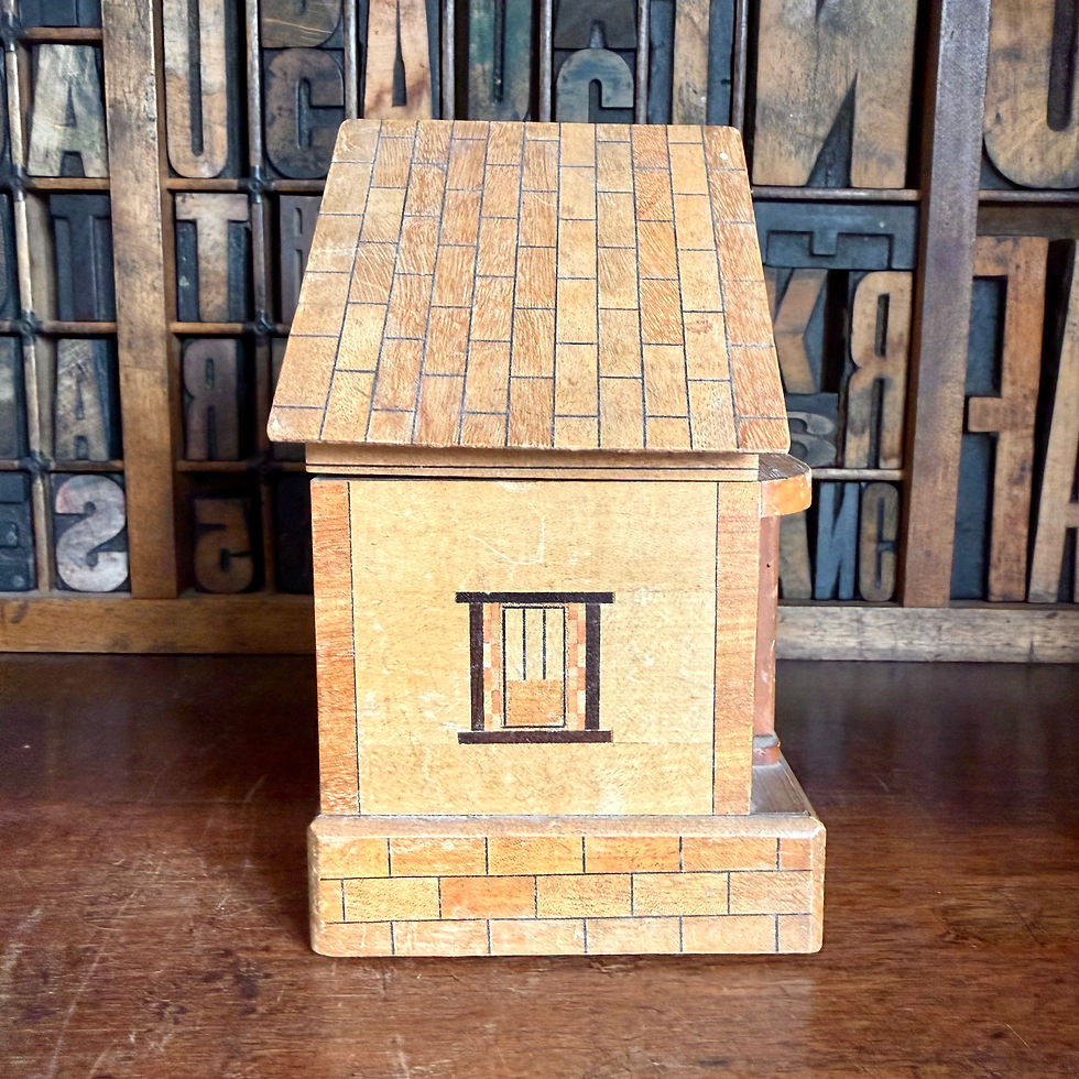 Thumbnail: Vintage handmade wooden puzzle box