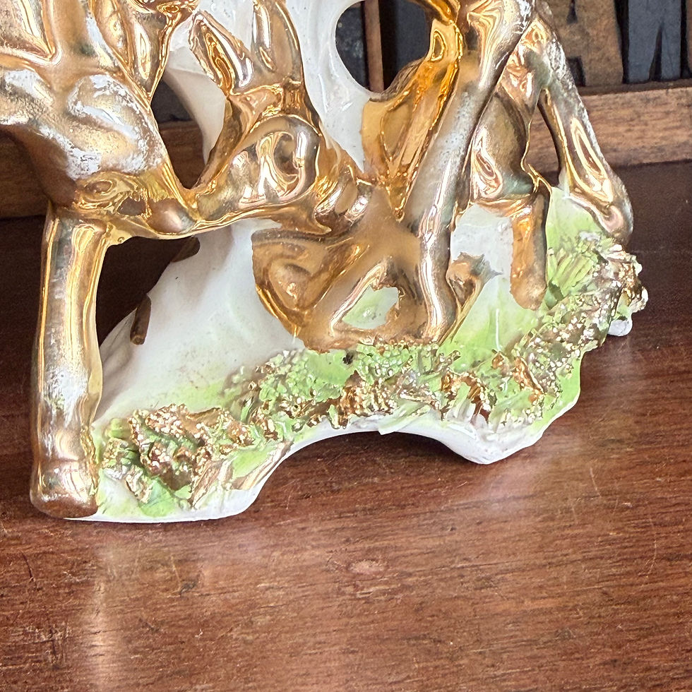 Thumbnail: Vintage Midcentury SICAS mantle vase featuring gold leaf deer