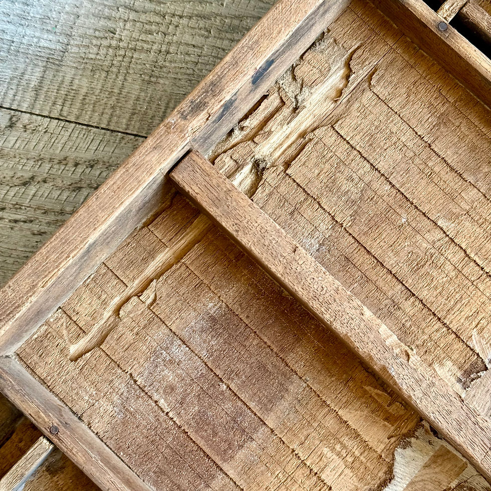 Thumbnail: Vintage wooden printer’s drawer with 36 alphabet print blocks