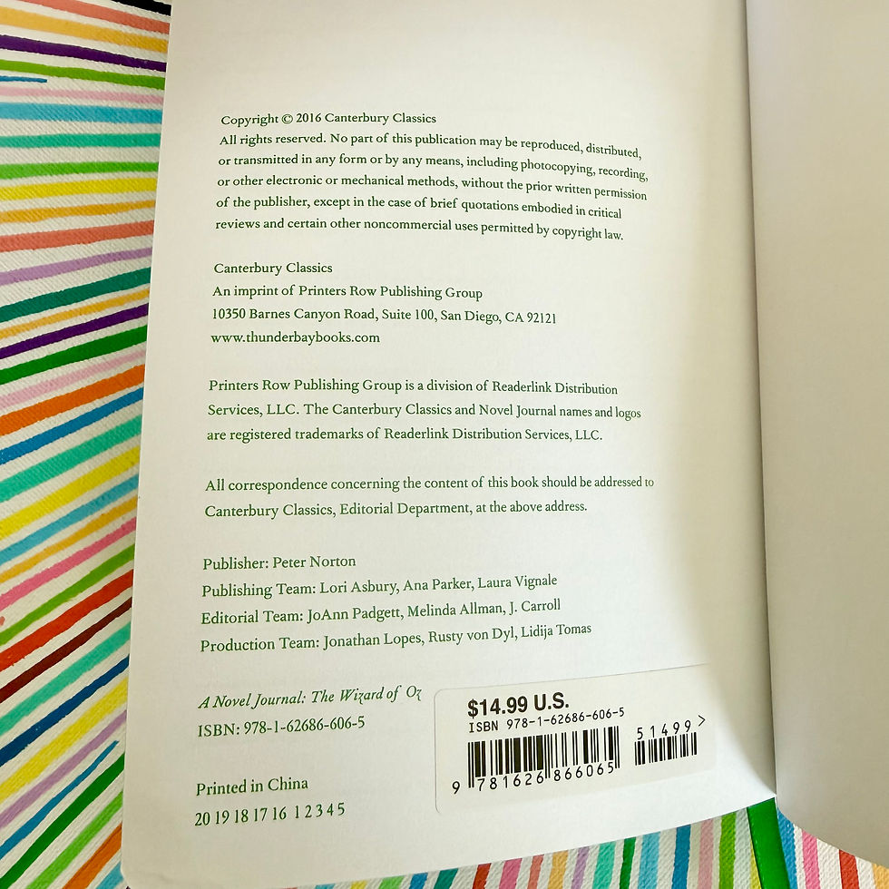 Thumbnail: A Novel Journal, The Wizard of Oz, 2016