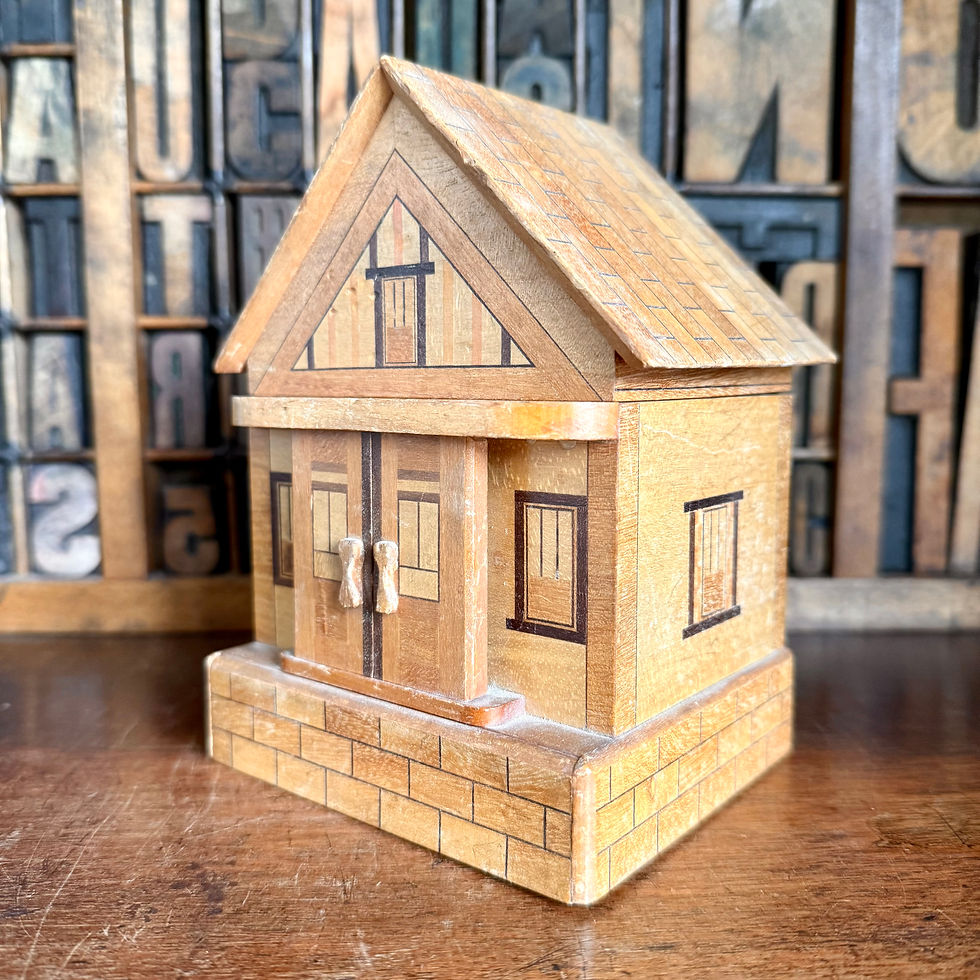 Thumbnail: Vintage handmade wooden puzzle box