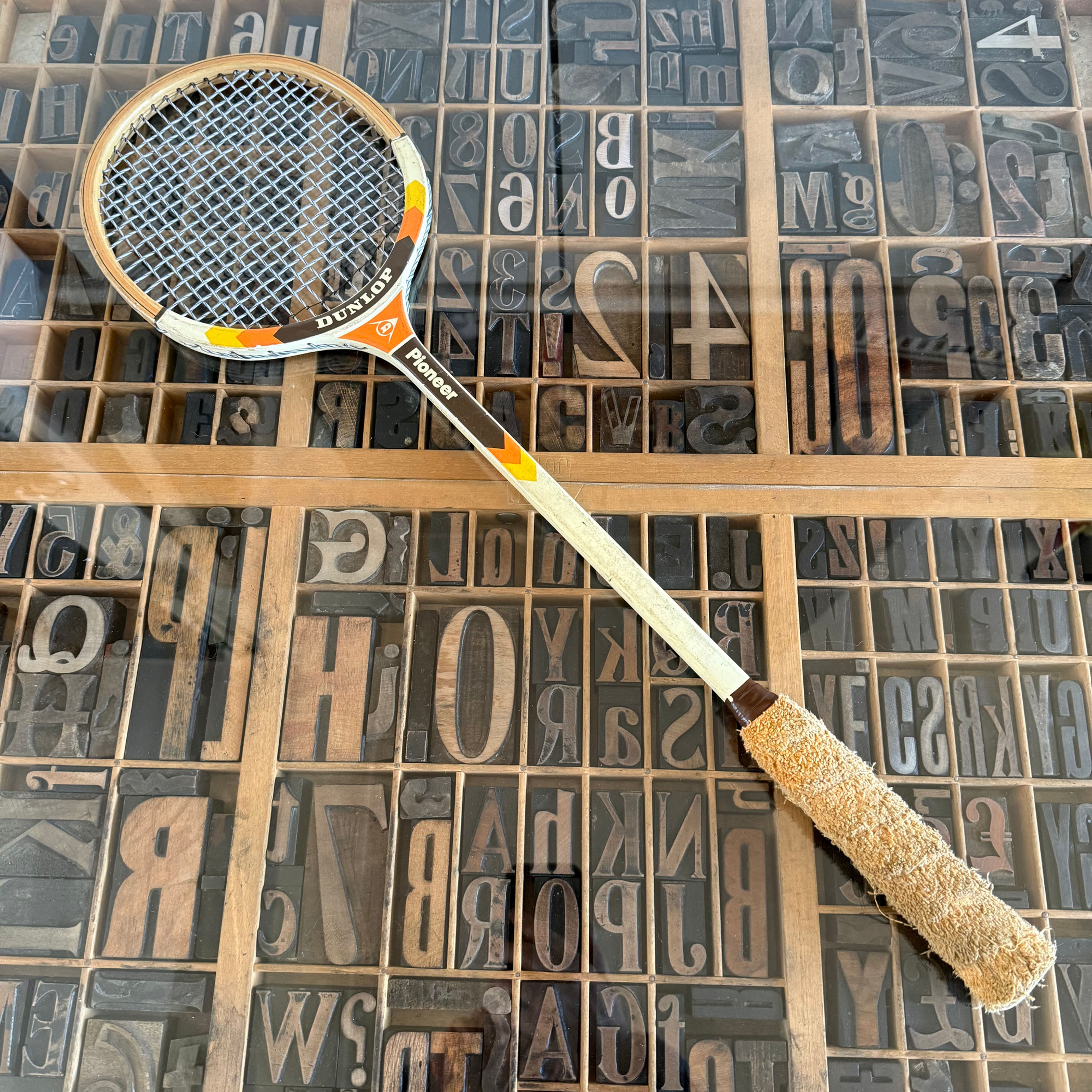 Vintage wooden Dunlop Pioneer squash racket