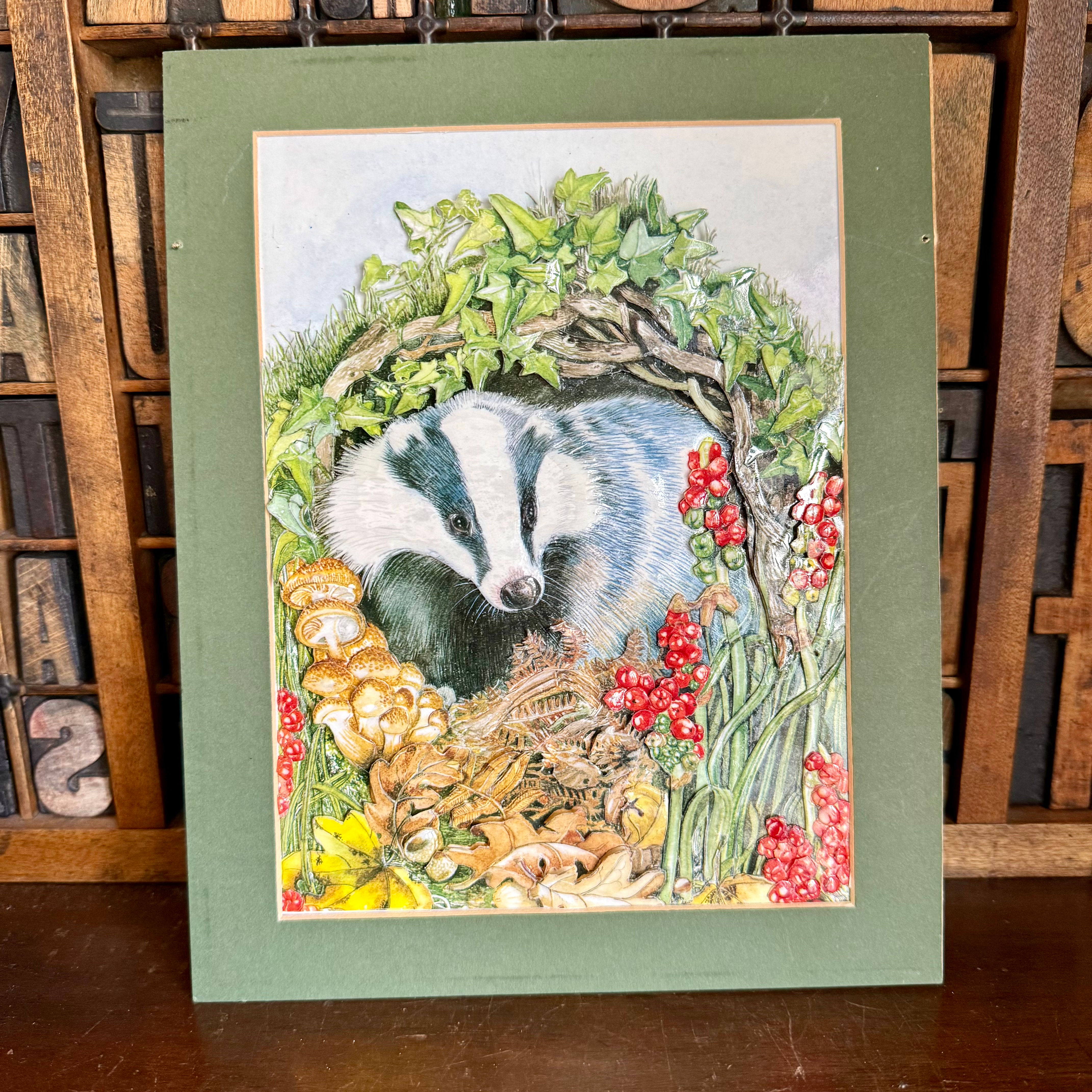Vintage wildlife themed decoupage picture