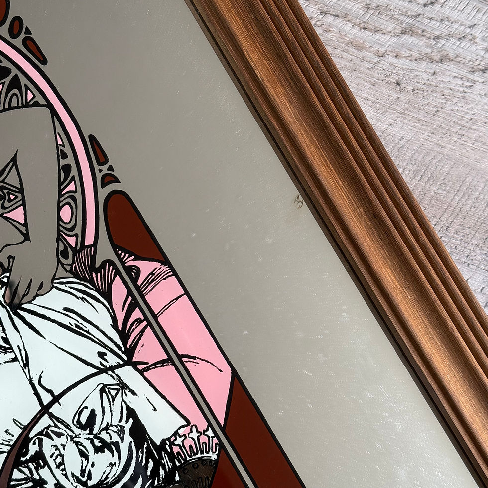 Thumbnail: Vintage Mucha style art nouveau advertising mirror 