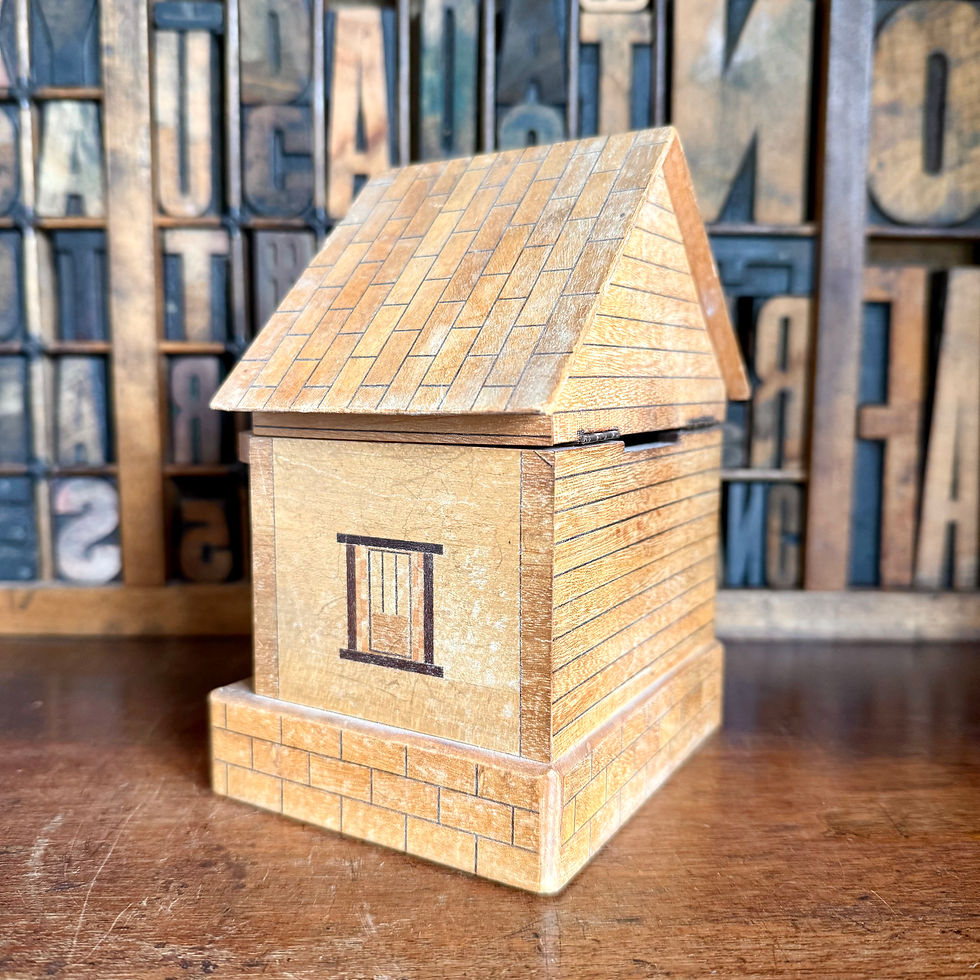 Thumbnail: Vintage handmade wooden puzzle box