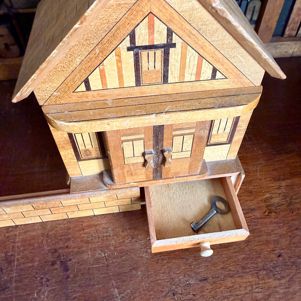 Thumbnail: Vintage handmade wooden puzzle box