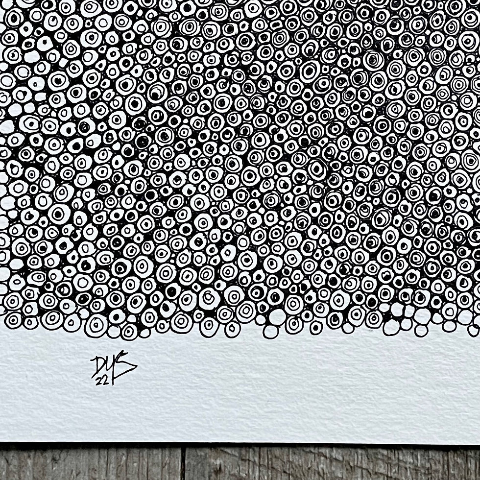 Thumbnail: Original ink graphic doodle. Portrait in circles