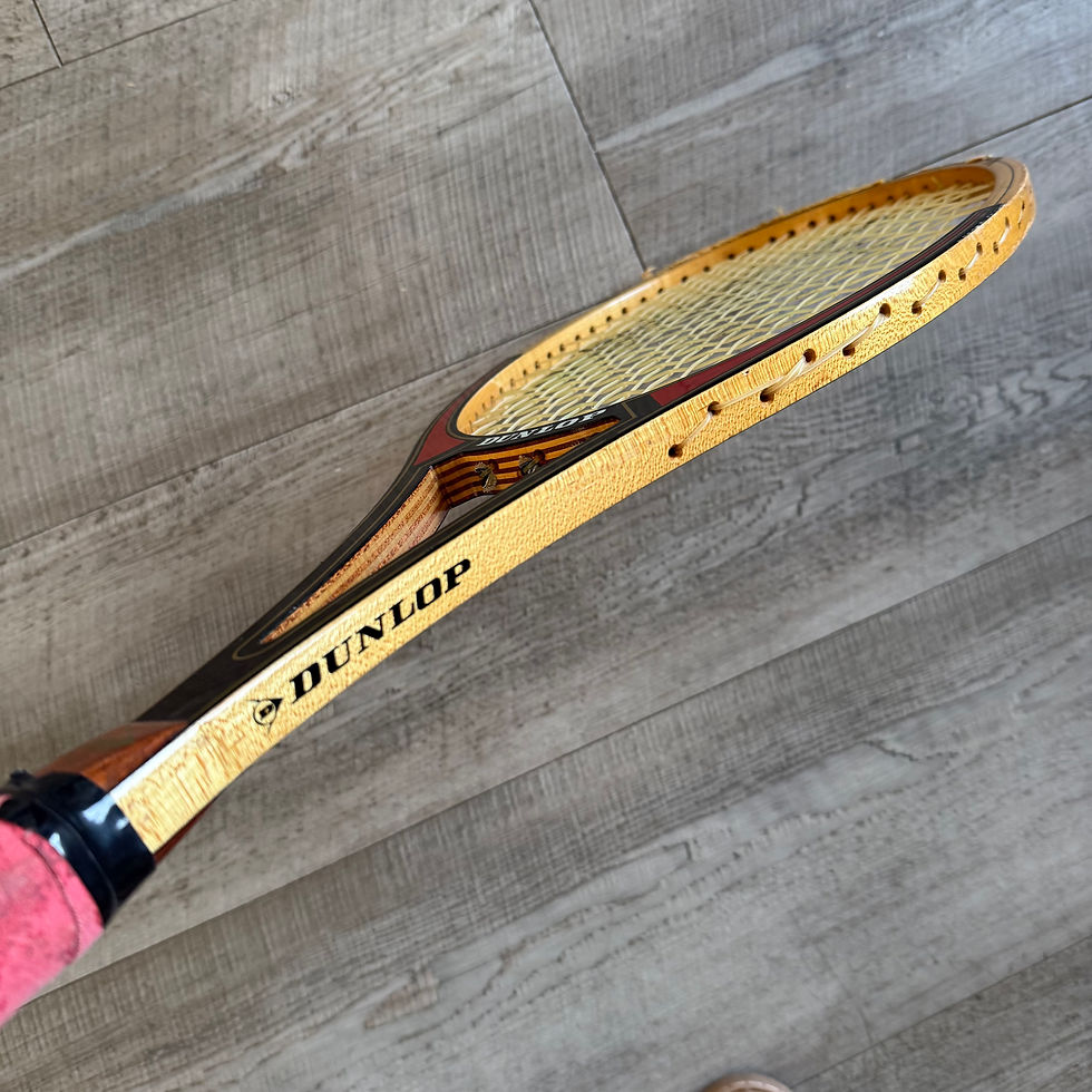 Thumbnail: Vintage wooden Dunlop tennis racket and case