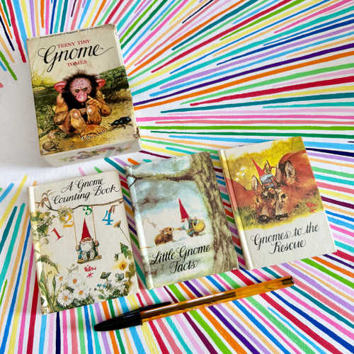 Teeny Tiny Gnome Tomes miniature book set, 1981 | bewarewetpaint