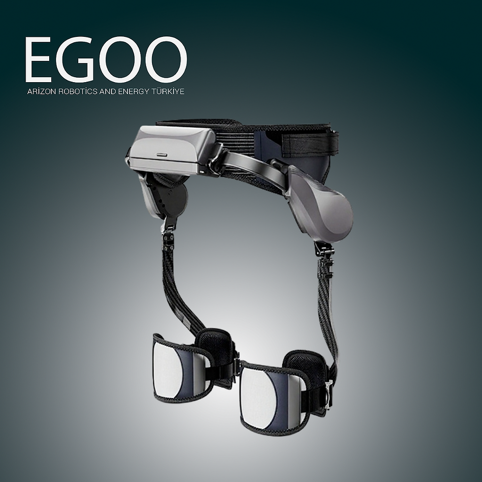 EGOO 6 giyilebilir robotik cihaz koyu fonda önden görünüm