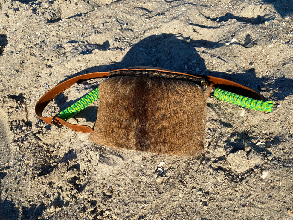 Bauchtasche Felltasche Damwildfell Neon Paracord