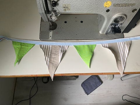 Girlande Fahnen Bunt Stoff