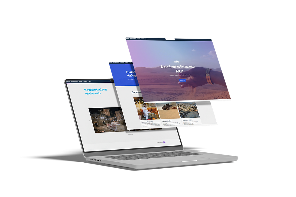 Aseer Microsite Mock up aseer-hero: Aseer tourism microsite—mountain and heritage storytelling.