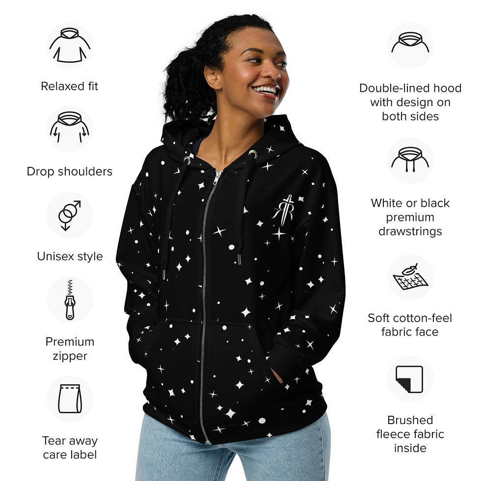Star gazer unisex zip hoodie