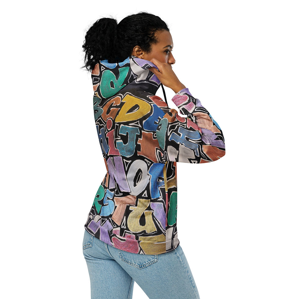 Thumbnail: Graffiti Alphabet unisex zip hoodie