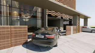 3D rendering of residential entrance gate