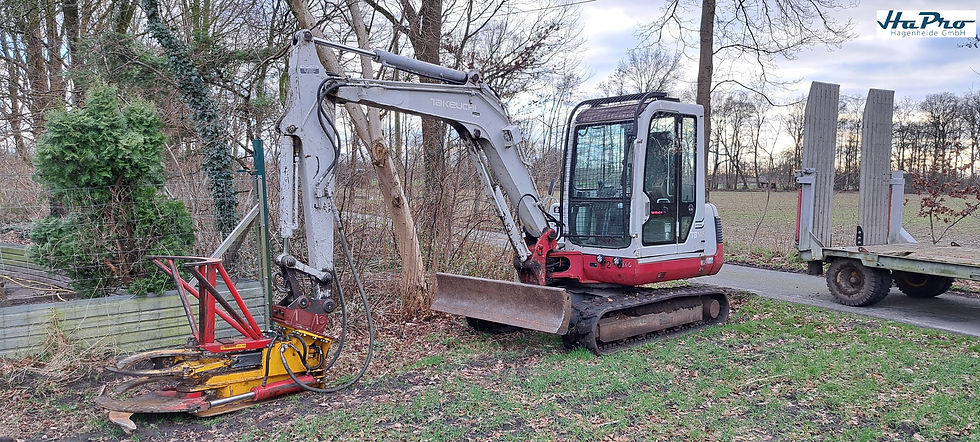 Bagger mit Heckenschere