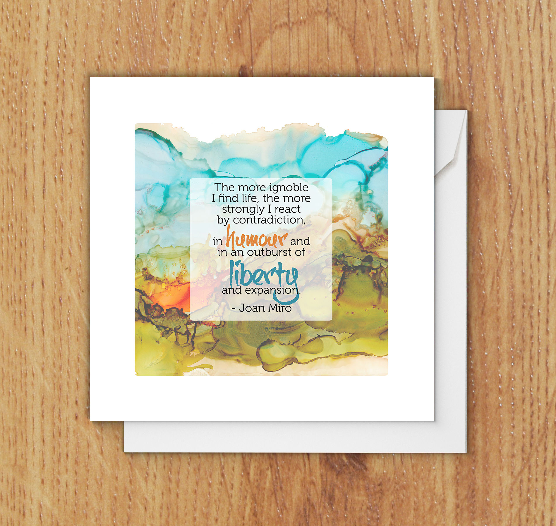 Set of 6 Note Cards, Joan Miro Quote