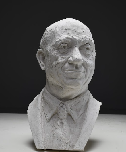 Plaster portrait sculpture of Senator Jacob Javits by William Crozier, 1999.