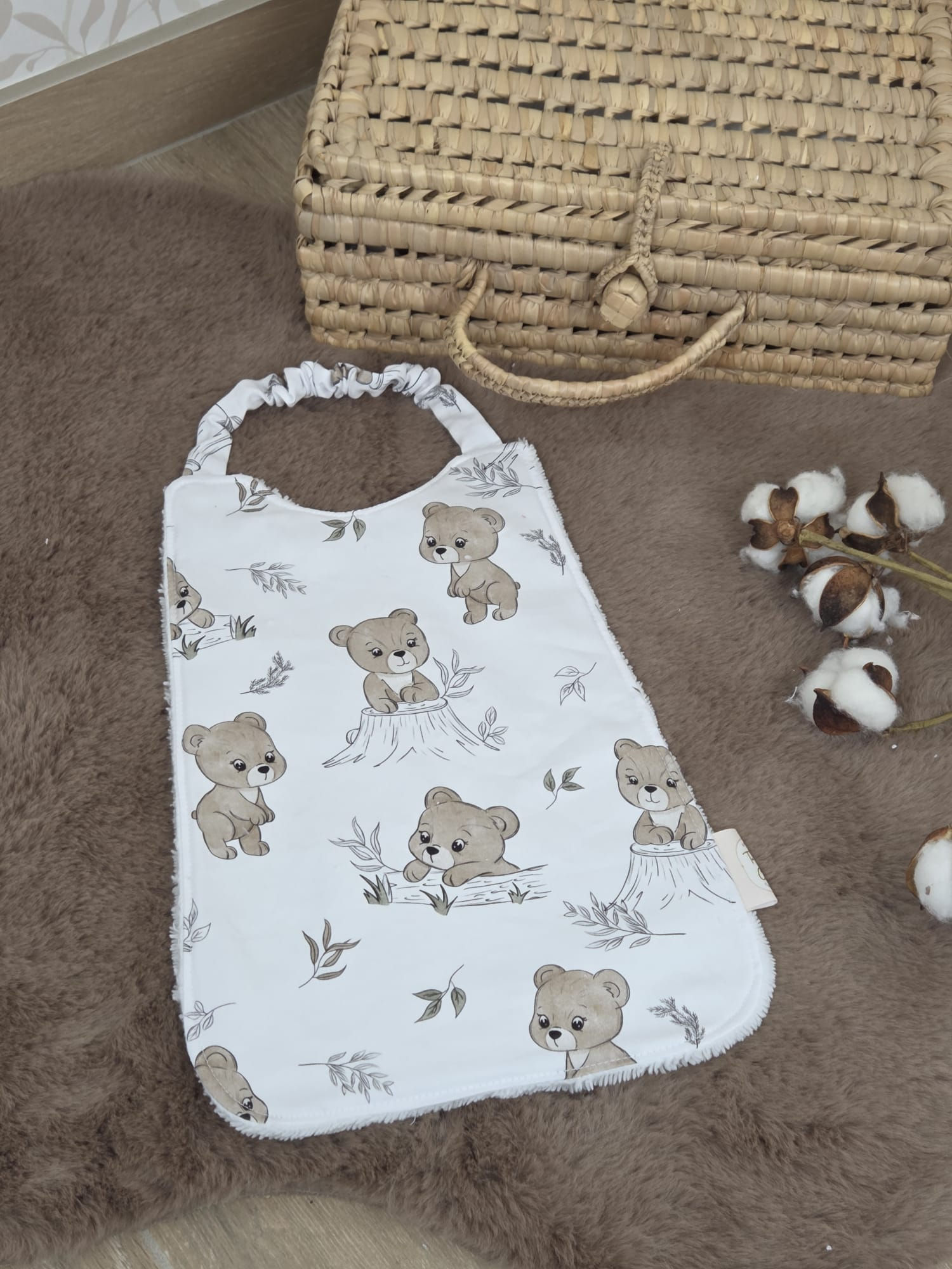 Bavoir écolier ourson tout doux
