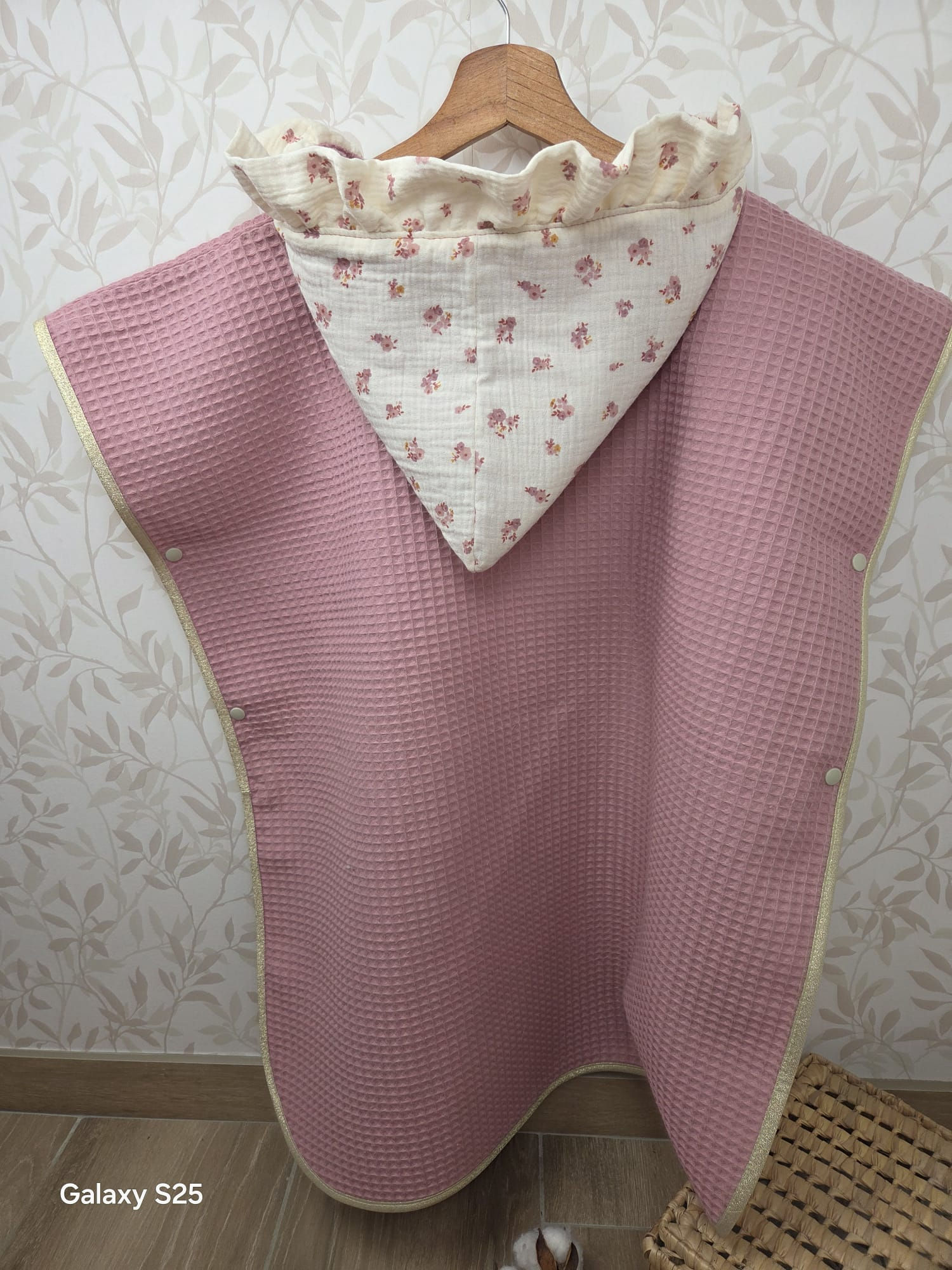 Poncho de bain rose