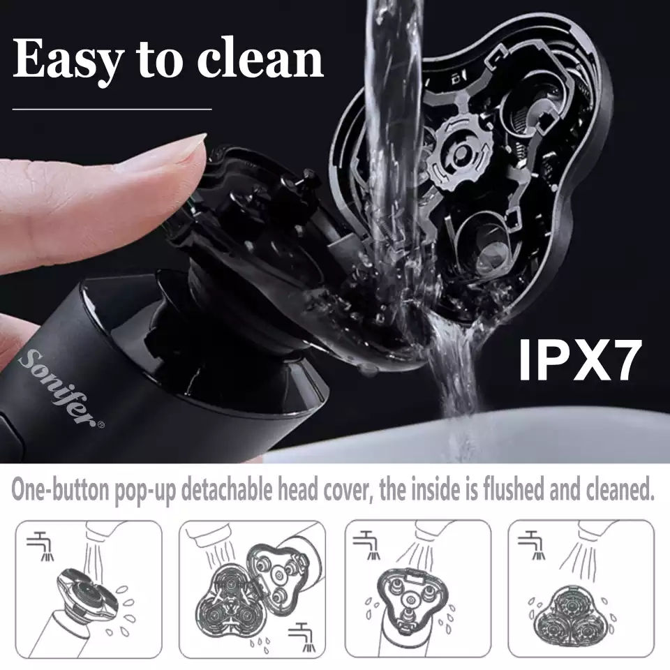 Thumbnail: Sonife Trimmer For Men Dry Wet Beard Trimmer Portable Rechargeable