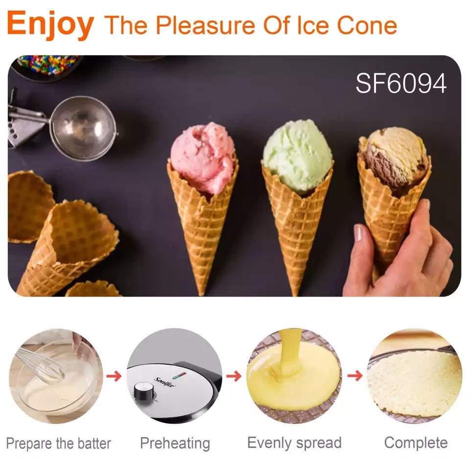 Thumbnail: Sonifer Electric Waffle Maker Cooking Kitchen Appliances 
